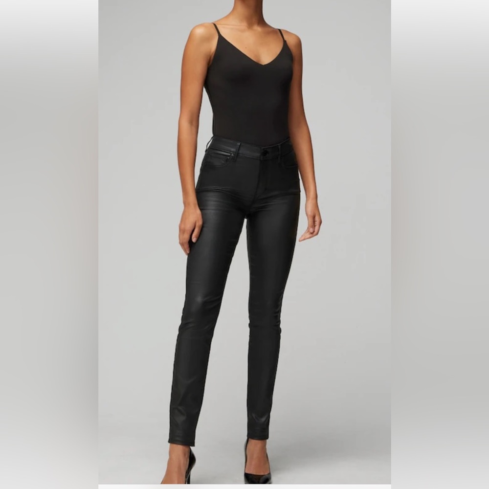 Skinny coated high rise jeans